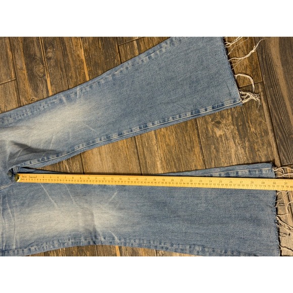 AG Adriano Goldschmied Farrah Boot High Rise Light Wash Fray Hem Jeans 28R Flare - Picture 10 of 12